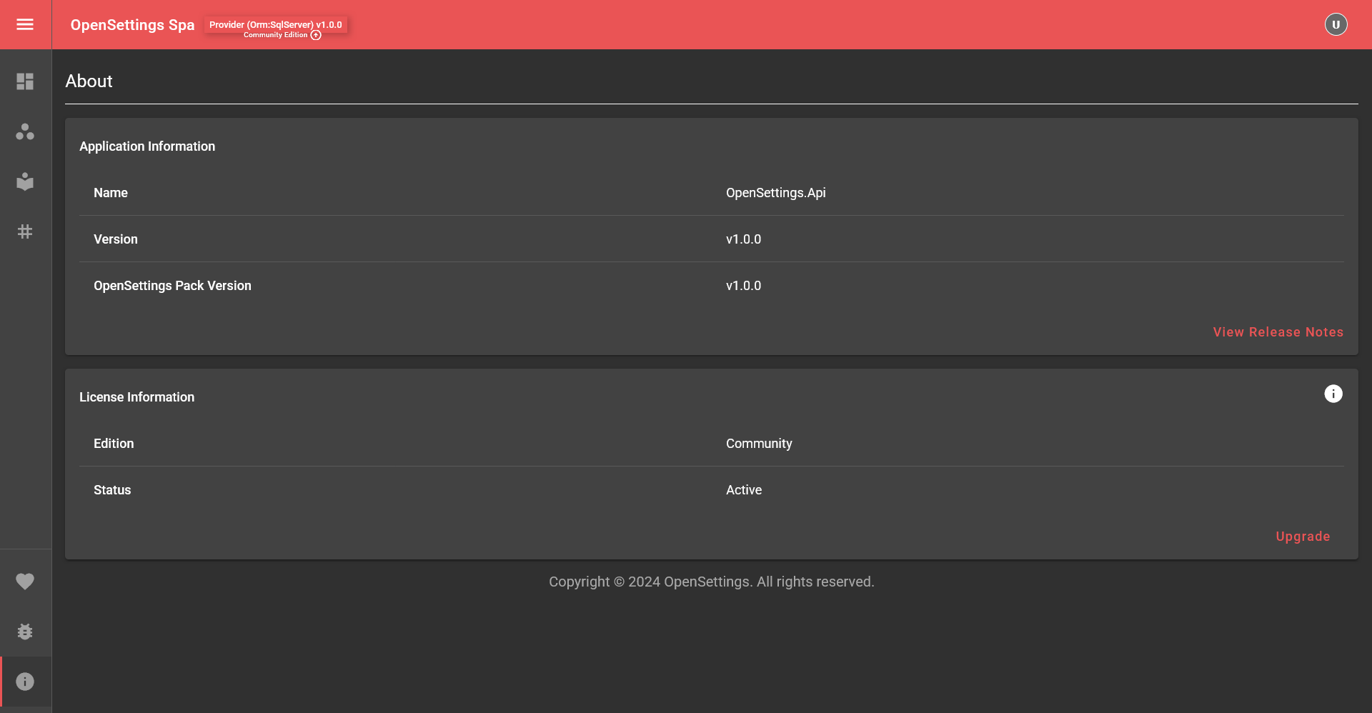 Settings Page Guide About Page