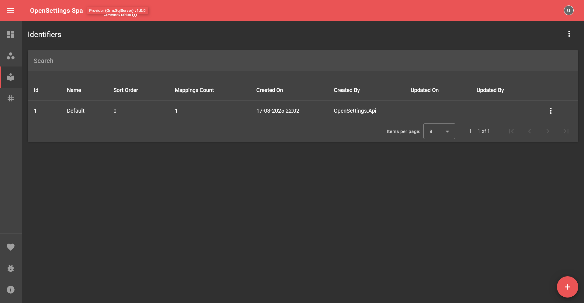 Settings Page Guide Identifiers Page
