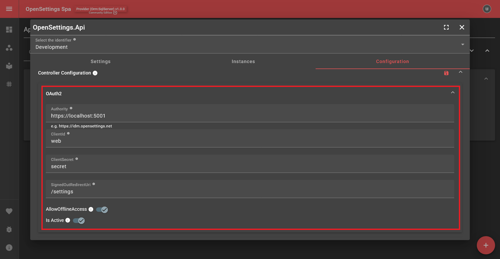 Security Guide App View Page Configuration Tab Controller OAuth2